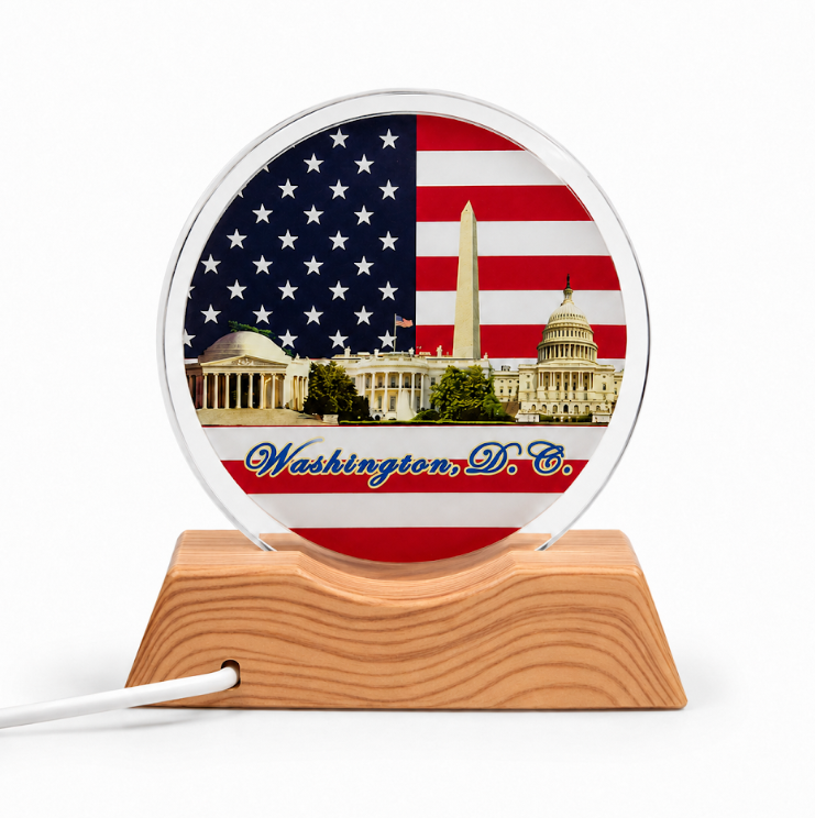 Lighted Washington DC Flag Panorama Acrylic Display