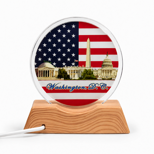 Lighted Washington DC Flag Panorama Acrylic Display