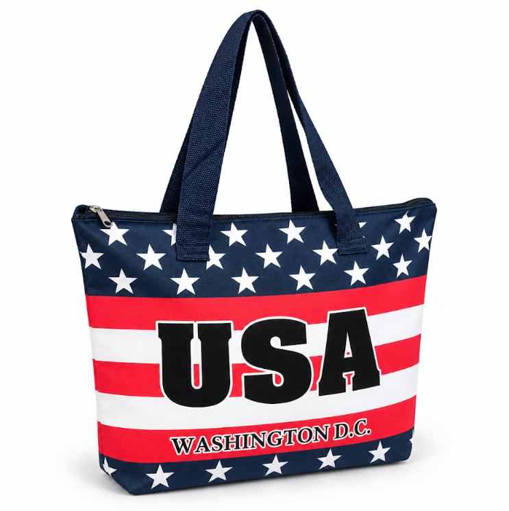 USA Flag Washington DC Tote Bag