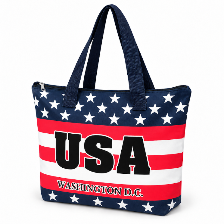 USA Flag Washington DC Tote Bag