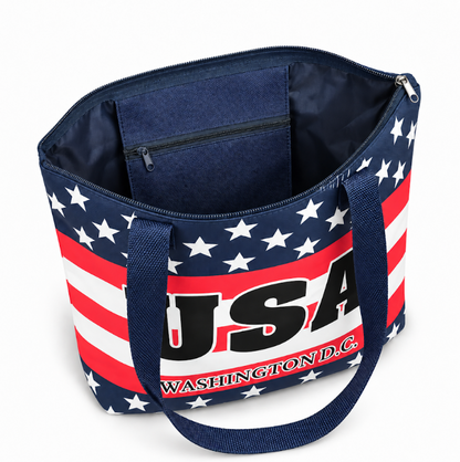 USA Flag Washington DC Tote Bag