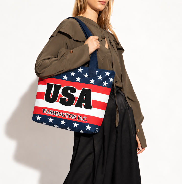 USA Flag Washington DC Tote Bag