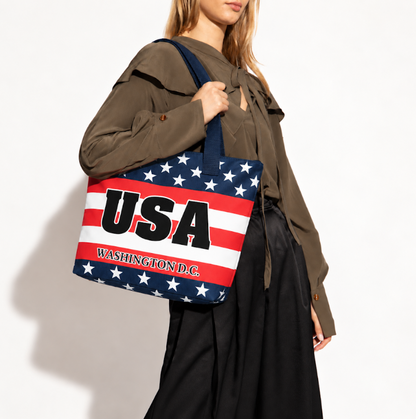 USA Flag Washington DC Tote Bag