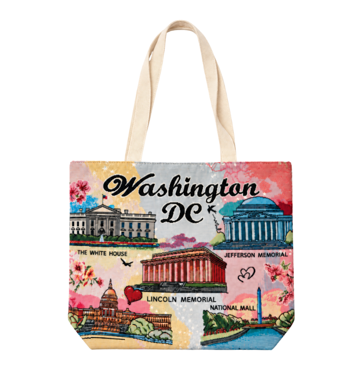 Washington DC Landmark Collage Tote Bag