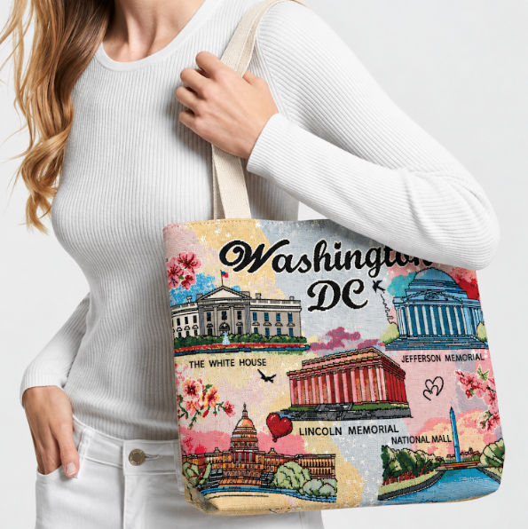 Washington DC Landmark Collage Tote Bag