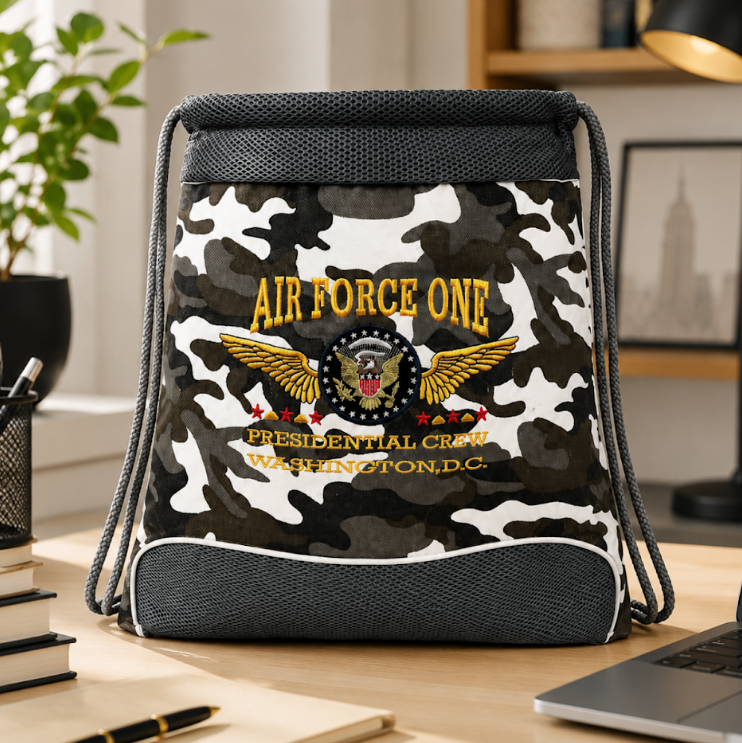 Air Force One Presidential Crew Drawstring Backpack