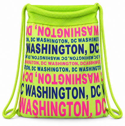 Washington DC Typography Drawstring Backpack