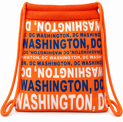 Washington DC Typography Drawstring Backpack