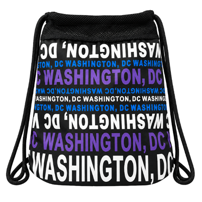 Washington DC Typography Drawstring Backpack