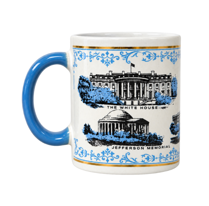 Washington DC Landmarks Blue Accent Mug