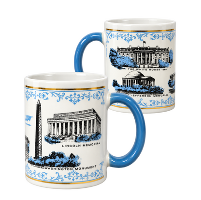 Washington DC Landmarks Blue Accent Mug