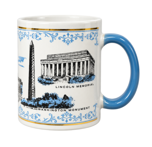 Washington DC Landmarks Blue Accent Mug
