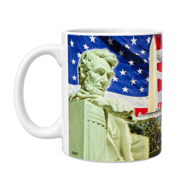 Patriotic Eagle & Washington DC Landmarks Mug