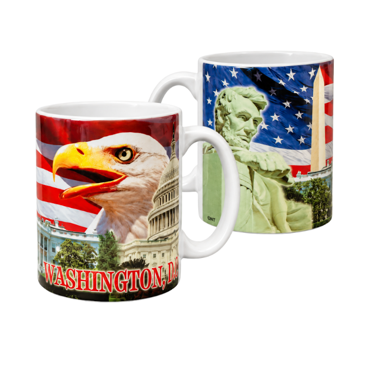 Patriotic Eagle & Washington DC Landmarks Mug