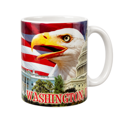 Patriotic Eagle & Washington DC Landmarks Mug