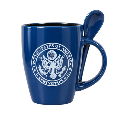 Great Seal Washington DC Mug with Spoon (Red/Navy)