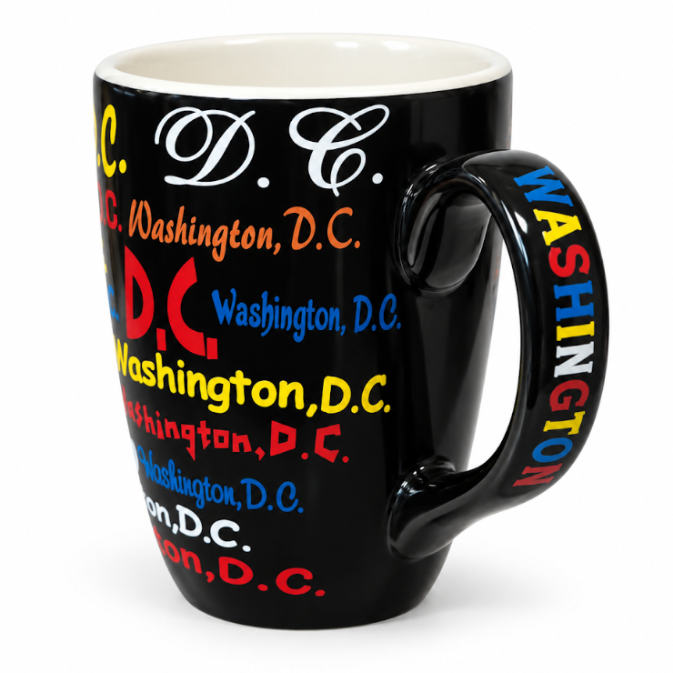 Black Washington DC Typography Mug
