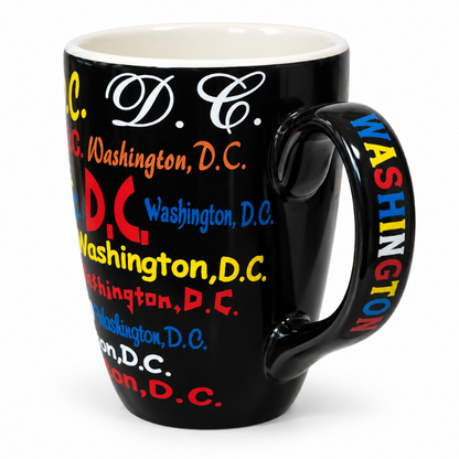Black Washington DC Typography Mug