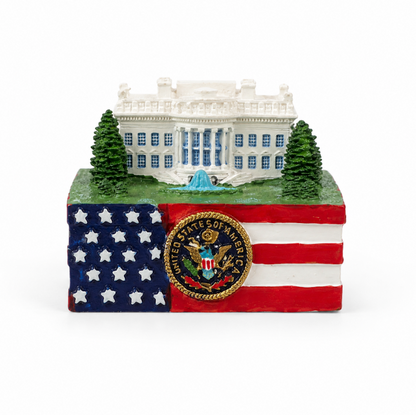 White House & American Flag Mini Replica