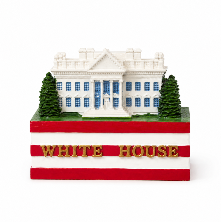 White House & American Flag Mini Replica