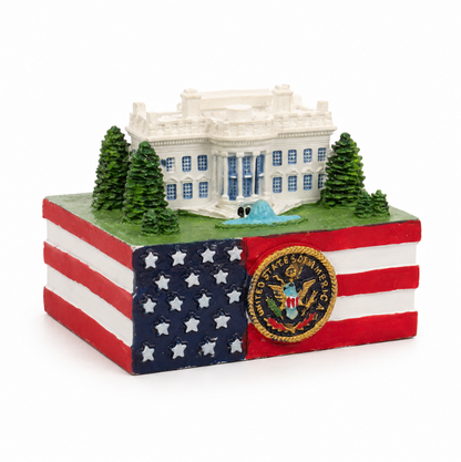 White House & American Flag Mini Replica