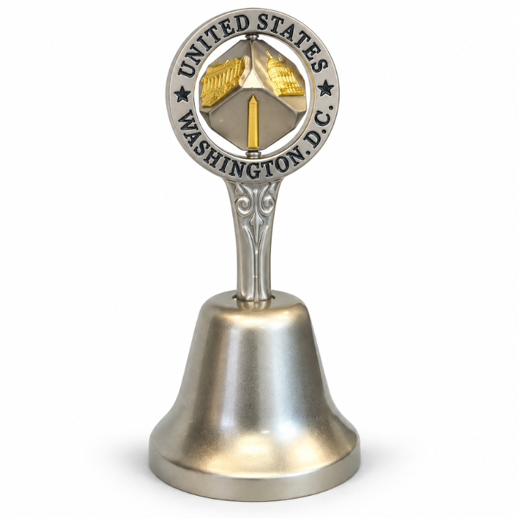 Silver & Gold Washington DC Panorama Dice Bell