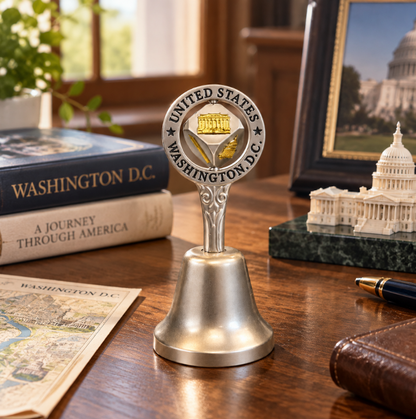 Silver & Gold Washington DC Panorama Dice Bell