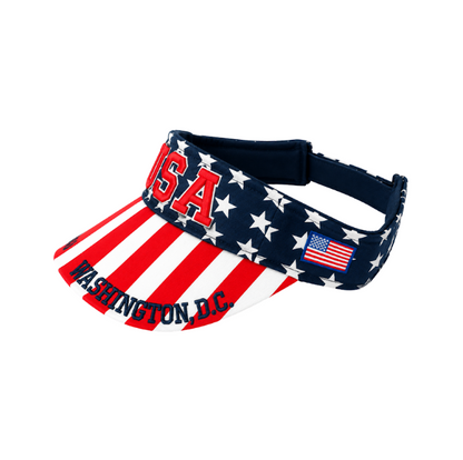 USA Flag Washington DC Adult Visor