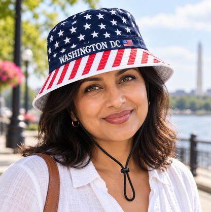 USA Flag Washington DC Bucket Hat