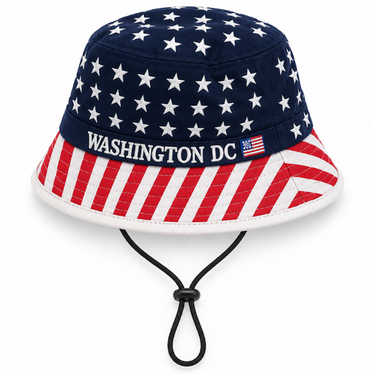 Kids USA Flag Washington DC Bucket Hat