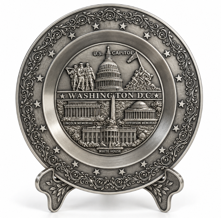 Washington DC Landmark Panorama Plate Small