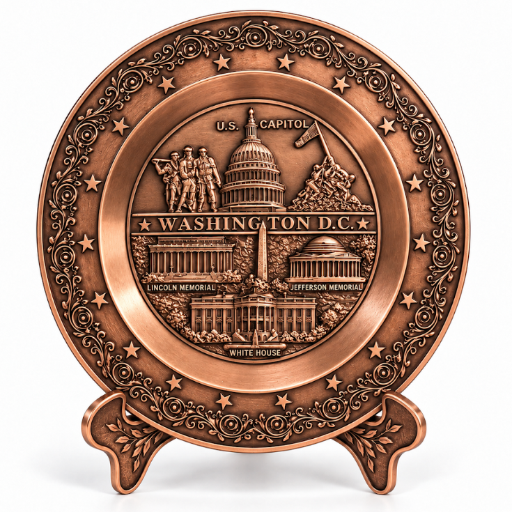 Washington DC Landmark Panorama Plate Small