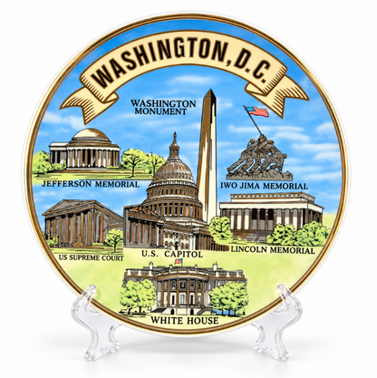 Sky Blue Washington DC Landmark Panorama Plate