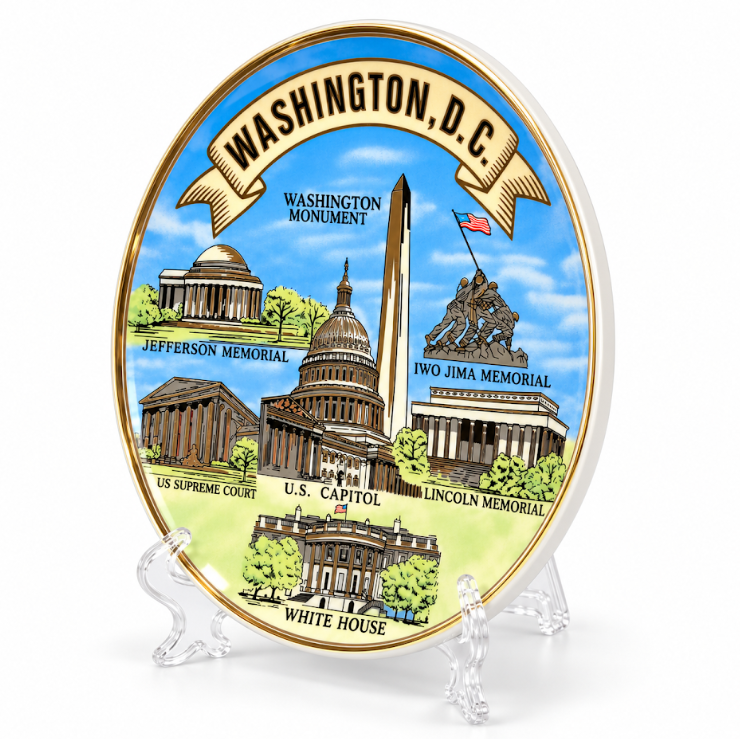 Sky Blue Washington DC Landmark Panorama Plate