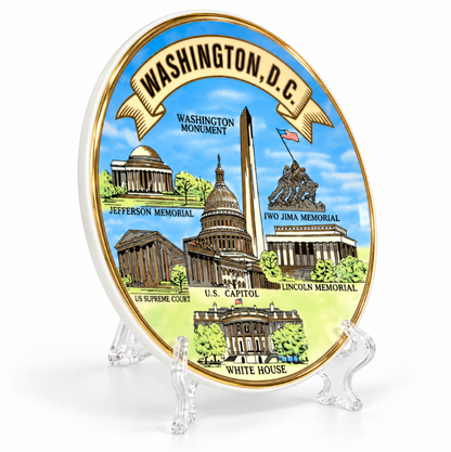 Sky Blue Washington DC Landmark Panorama Plate