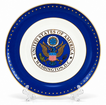 White & Blue Great Seal Washington DC Plate