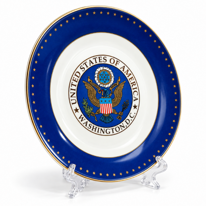 White & Blue Great Seal Washington DC Plate