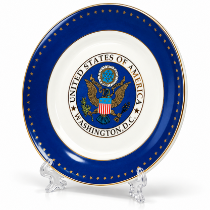 White & Blue Great Seal Washington DC Plate