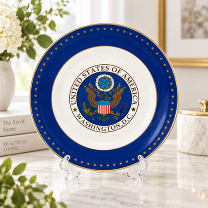 White & Blue Great Seal Washington DC Plate