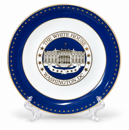White & Blue White House Washington DC Plate