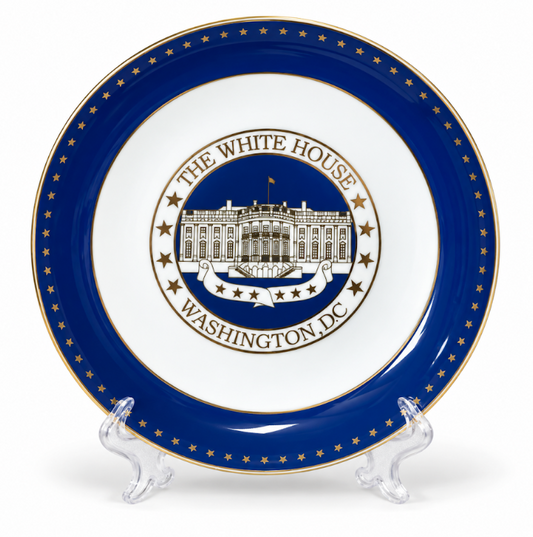 White & Blue White House Washington DC Plate