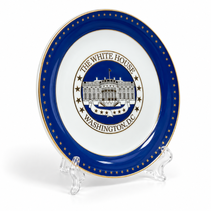 White & Blue White House Washington DC Plate