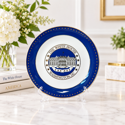 White & Blue White House Washington DC Plate