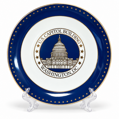 White & Blue U.S. Capitol Washington DC Plate