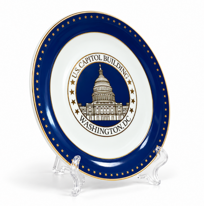 White & Blue U.S. Capitol Washington DC Plate