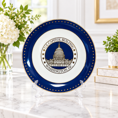 White & Blue U.S. Capitol Washington DC Plate