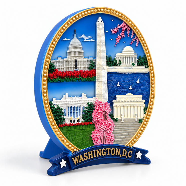 Mini Cherry Blossom Washington DC Panorama Ceramic Plate