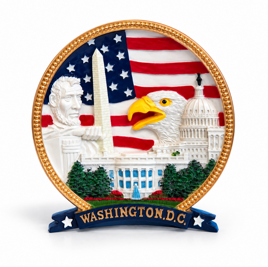 Mini Eagle & Flag Washington DC Ceramic Plate