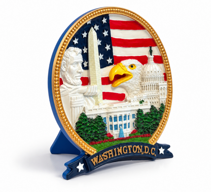 Mini Eagle & Flag Washington DC Ceramic Plate