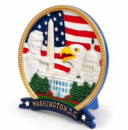 Mini Eagle & Flag Washington DC Ceramic Plate